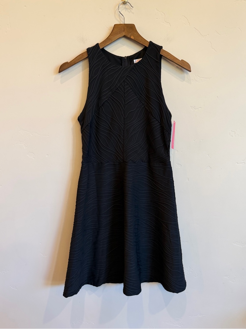 XHILARATION Black Classic Fit & Flare Sleeveless Knit Dress